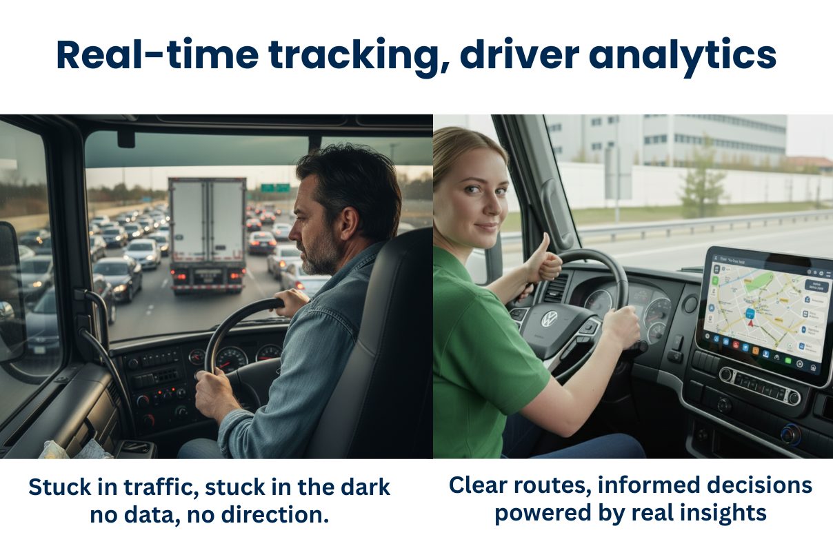 Real-time tracking, driver analytics
